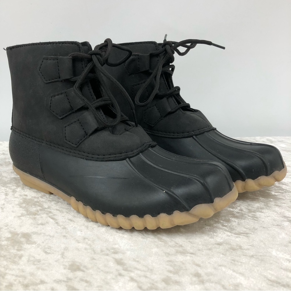 DKSUKO rain waterproof boots womens size 6 duck lace up water shoes